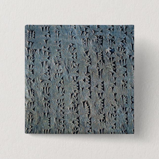 Bóton Quadrado 5.08cm Roteiro Cuneiform (Frente)