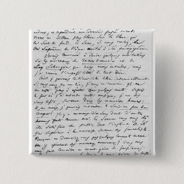 Bóton Quadrado 5.08cm Rotule Richard Wagner ao 17 de fevereiro de 1860 (Frente)