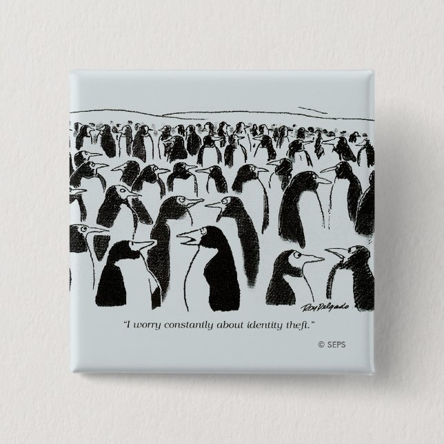 Bóton Quadrado 5.08cm Roubo de identidade (Frente)