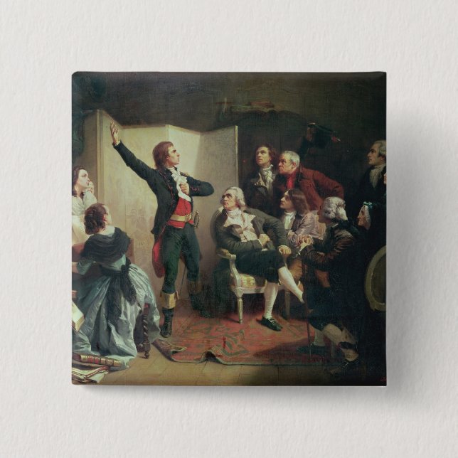 Bóton Quadrado 5.08cm Rouget de Lisle que canta o Marseillaise (Frente)