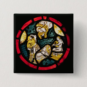 Bóton Quadrado 5.08cm Roundel que descreve o aviso aos pastores