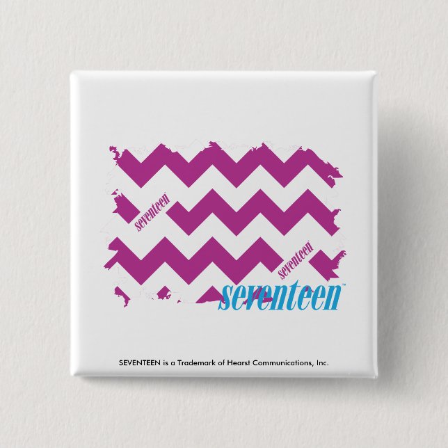 Bóton Quadrado 5.08cm Roxo 3 do ziguezague (Frente)