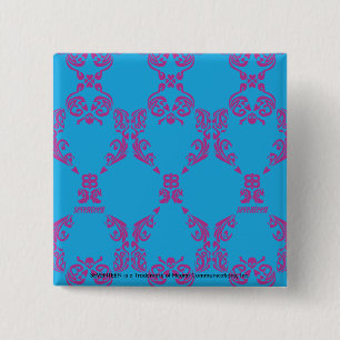 Bóton Quadrado 5.08cm Roxo-Aqua do damasco