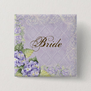 Bóton Quadrado 5.08cm Roxo - Botão do Partido Bridal