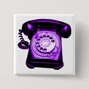 Bóton Quadrado 5.08cm Roxo da linha de apoio ao cliente