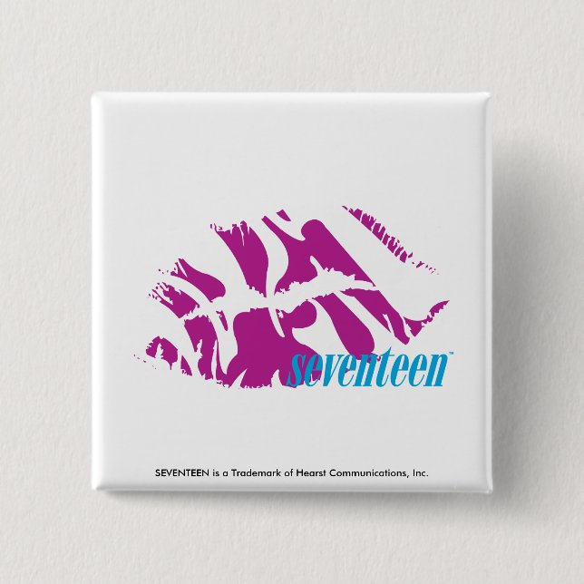 Bóton Quadrado 5.08cm Roxo da zebra (Frente)