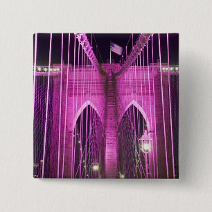 Bóton Quadrado 5.08cm Roxo do Lit da ponte de Brooklyn