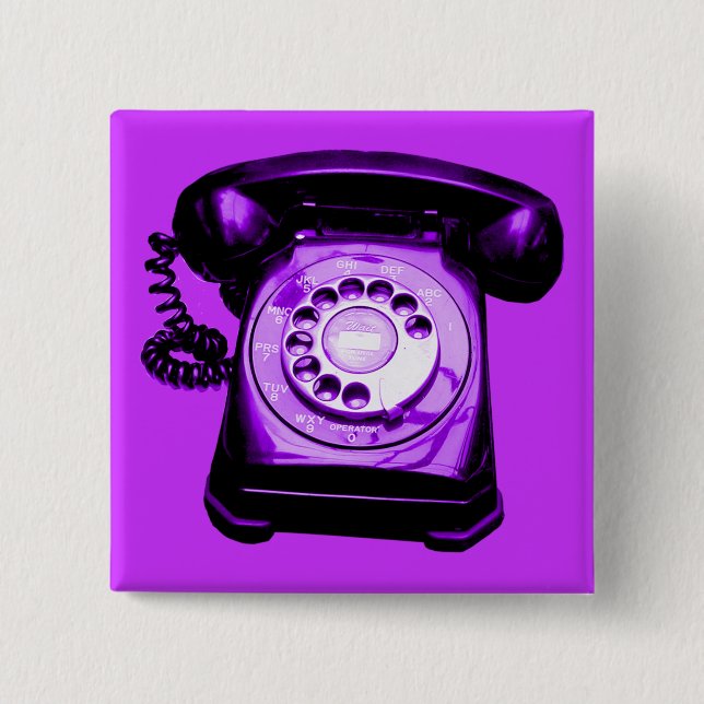 Bóton Quadrado 5.08cm Roxo Hotline (Frente)