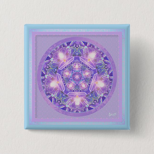 Bóton Quadrado 5.08cm Roxo W1 (Frente)