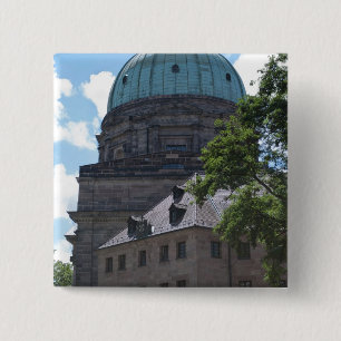 Bóton Quadrado 5.08cm Rua. Igreja de Elizabeth em Nuremberg, Alemanha