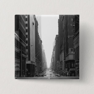 Bóton Quadrado 5.08cm Rua na cidade B&W de NY