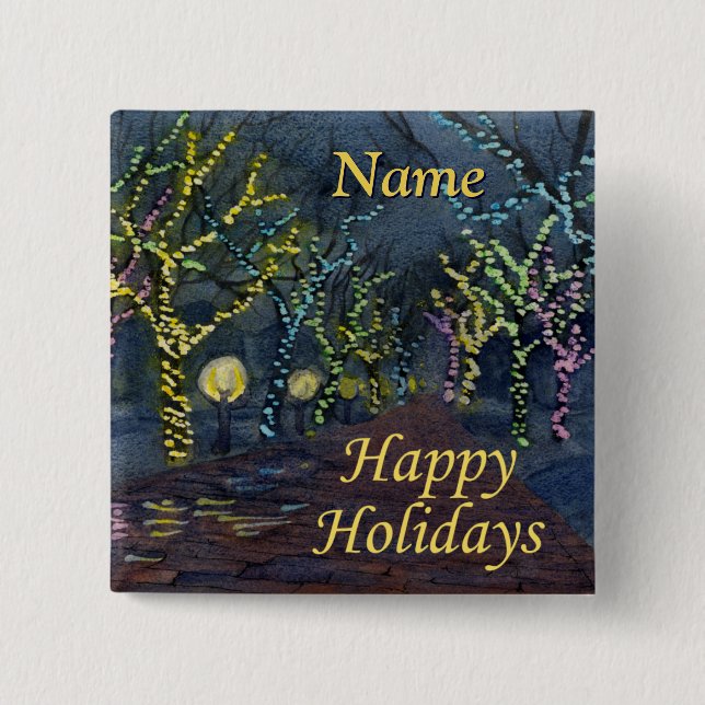 Bóton Quadrado 5.08cm Rua Natal (Frente)