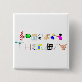 Bóton Quadrado 5.08cm RUA no trabalho