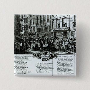 Bóton Quadrado 5.08cm Rua Quinquempoix em 1720