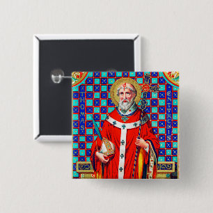 Bóton Quadrado 5.08cm Rua. Thomas Becket em Red Chasuble (K 34)
