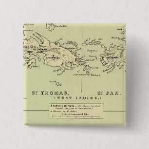 Bóton Quadrado 5.08cm Rua Thomas, Rua Jan, Rua Crook