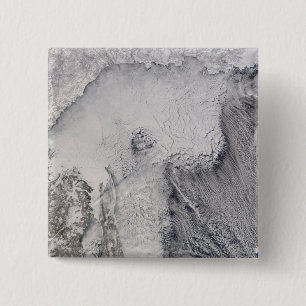 Bóton Quadrado 5.08cm Ruas de gelo e nuvens no mar de Okhotsk