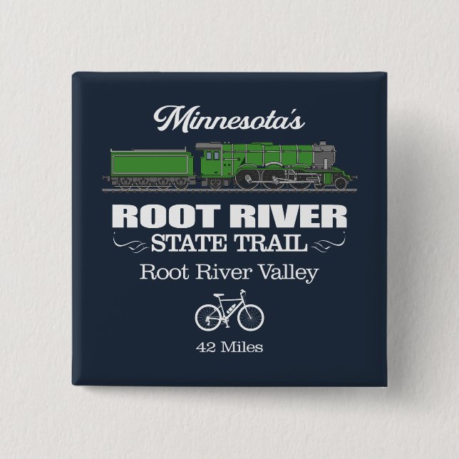 Bóton Quadrado 5.08cm Ruas do rio Root (RT2) (Frente)