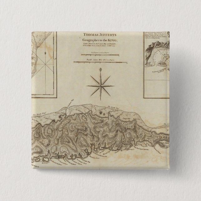 Bóton Quadrado 5.08cm Ruatan ou Rattan (Frente)