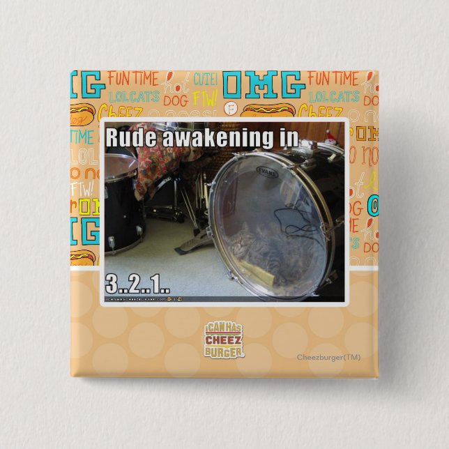 Bóton Quadrado 5.08cm Rude despertando em (Frente)