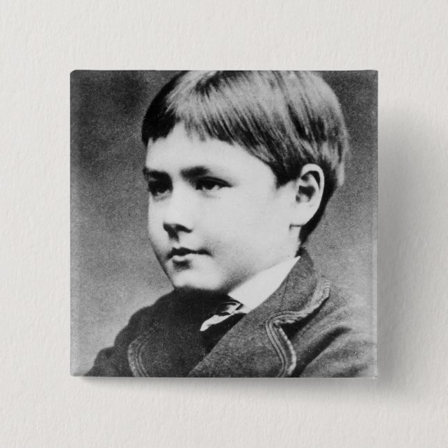 Bóton Quadrado 5.08cm Rudyard Kipling, c.1870 (Frente)