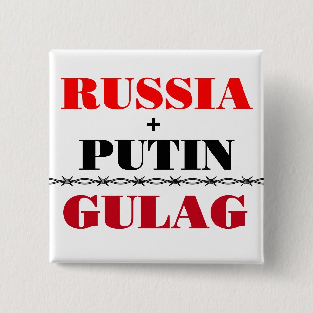 Bóton Quadrado 5.08cm Rússia e Putin (Frente)