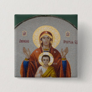 Bóton Quadrado 5.08cm Rússia, Moscou, Sparrow Hill, Igreja Trinity.