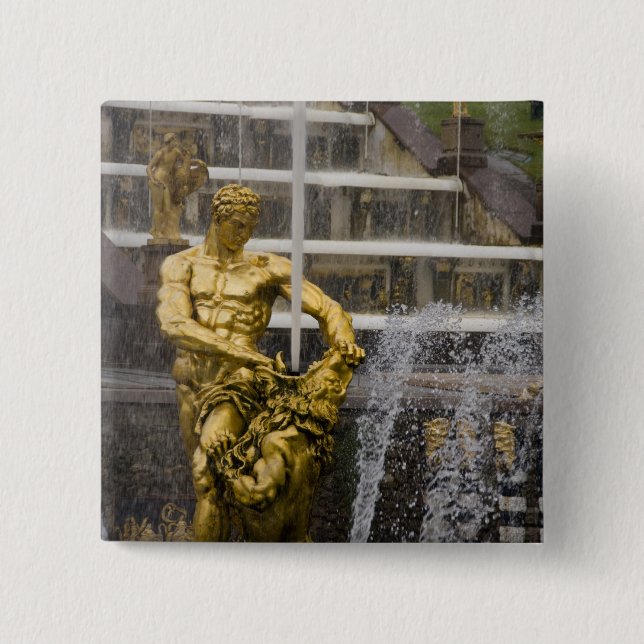 Bóton Quadrado 5.08cm Rússia, Ruas. Petersburgo, Peterhoff (também conhe (Frente)