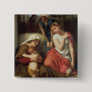 Bóton Quadrado 5.08cm Ruth e Naomi, 1859 (óleo em canvas)