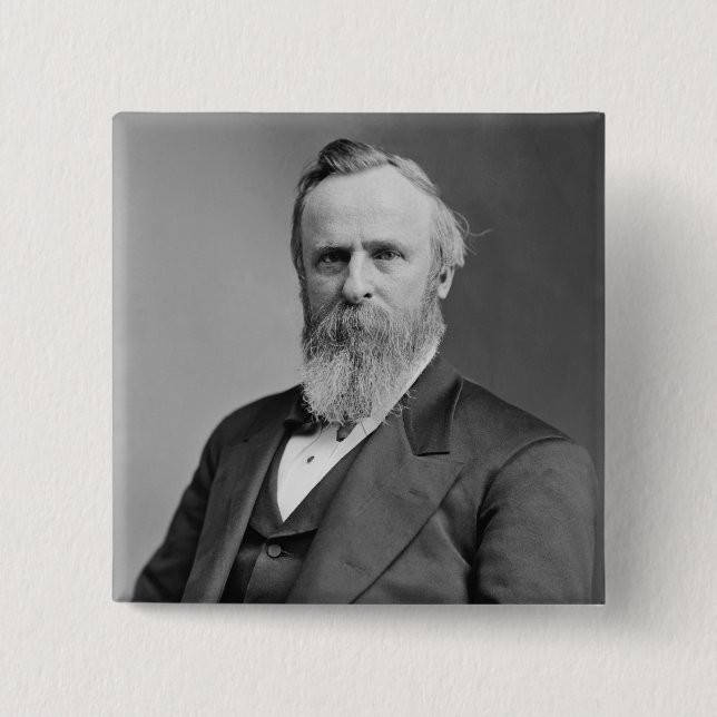 Bóton Quadrado 5.08cm Rutherford B. Hayes (Frente)