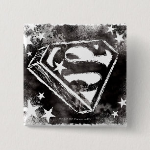 Bóton Quadrado 5.08cm S-Shield com estrelas