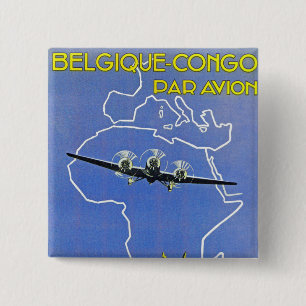 Bóton Quadrado 5.08cm Sabena ~ Bélgica Congo