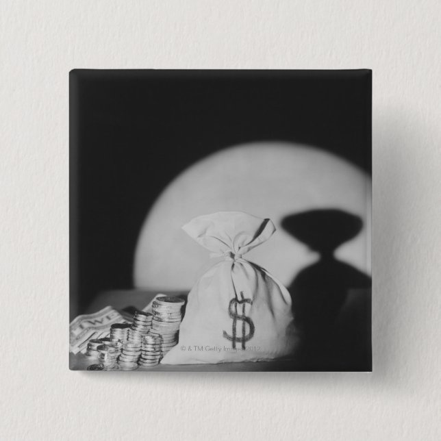 Bóton Quadrado 5.08cm Saco de dinheiro (Frente)