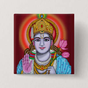 Bóton Quadrado 5.08cm Saco de mão Shree Krishna