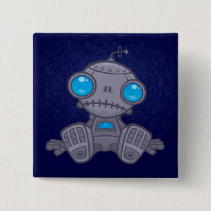 Bóton Quadrado 5.08cm Sad Robot