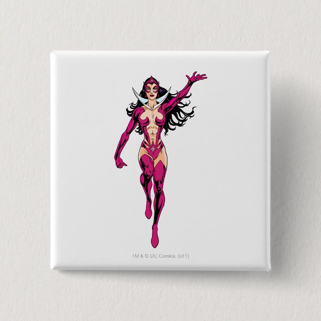 Bóton Quadrado 5.08cm Safira de estrela 4 (Frente)