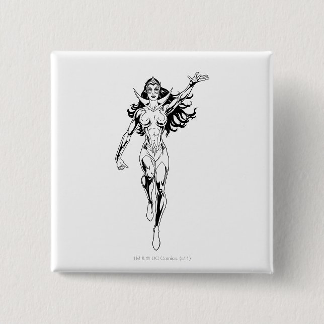 Bóton Quadrado 5.08cm Safira de estrela 6 (Frente)