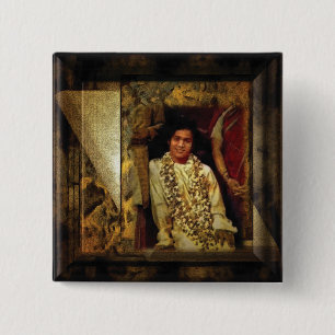 Bóton Quadrado 5.08cm Sai Baba