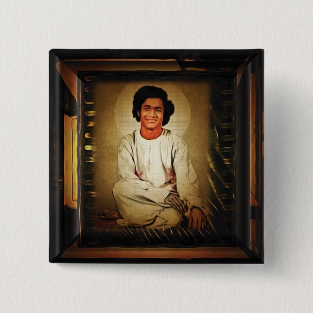 Bóton Quadrado 5.08cm Sai Baba (Frente)