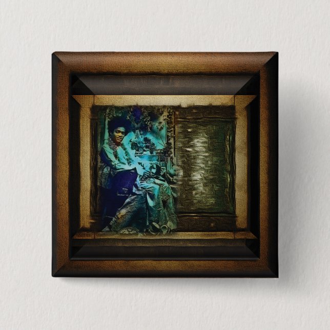 Bóton Quadrado 5.08cm Sai Baba (Frente)