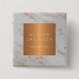 Bóton Quadrado 5.08cm Salão de beleza empregado de cinzas metálicas de c