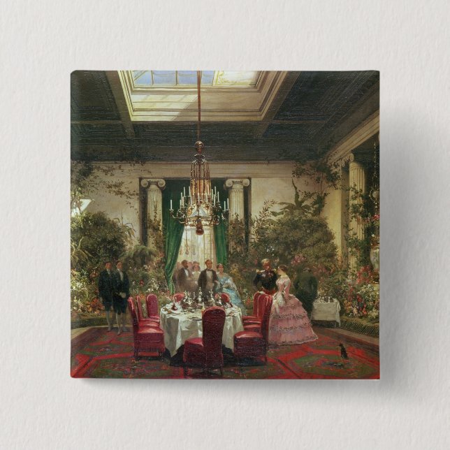 Bóton Quadrado 5.08cm Salle-um-Comedoiro da princesa Mathilde (Frente)
