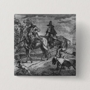 Bóton Quadrado 5.08cm Sallies de Hudibras adiante, placa II