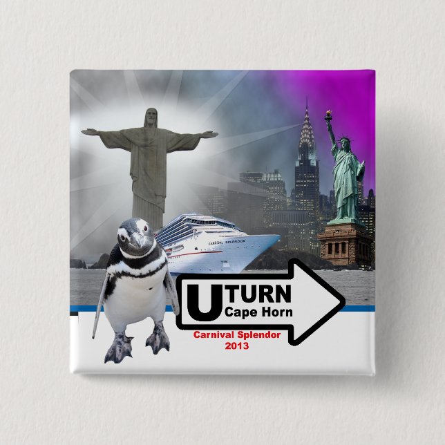 Bóton Quadrado 5.08cm Sally o quadrado do pinguim que arredonda o Pin do (Frente)