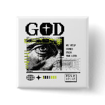 Salmo 121:2 Neon Lima Olho de Deus Arte CRT Glitch