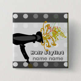 Bóton Quadrado 5.08cm Salões de beleza bonitos dos termas do cabelo da