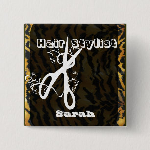 Bóton Quadrado 5.08cm Salões de beleza de Beaty do cabeleireiro dos