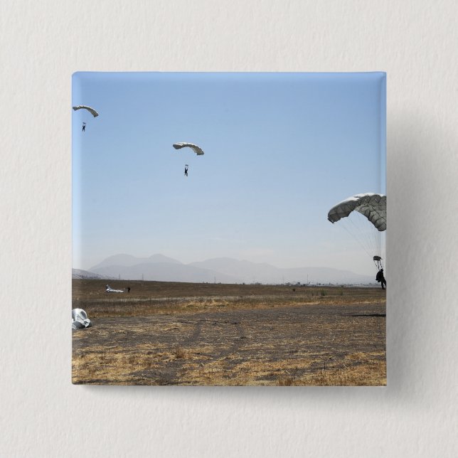 Bóton Quadrado 5.08cm Saltadores de paraquedas freefall (Frente)