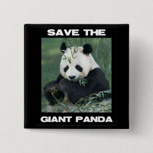 Bóton Quadrado 5.08cm Salvar a panda gigante