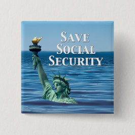 Bóton Quadrado 5.08cm Salvar Segurança Social